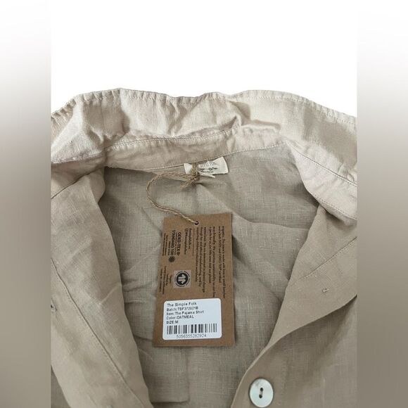 THE SIMPLE FOLK Relaxed-Fit Linen Pajama Shirt - Picture 3 of 6